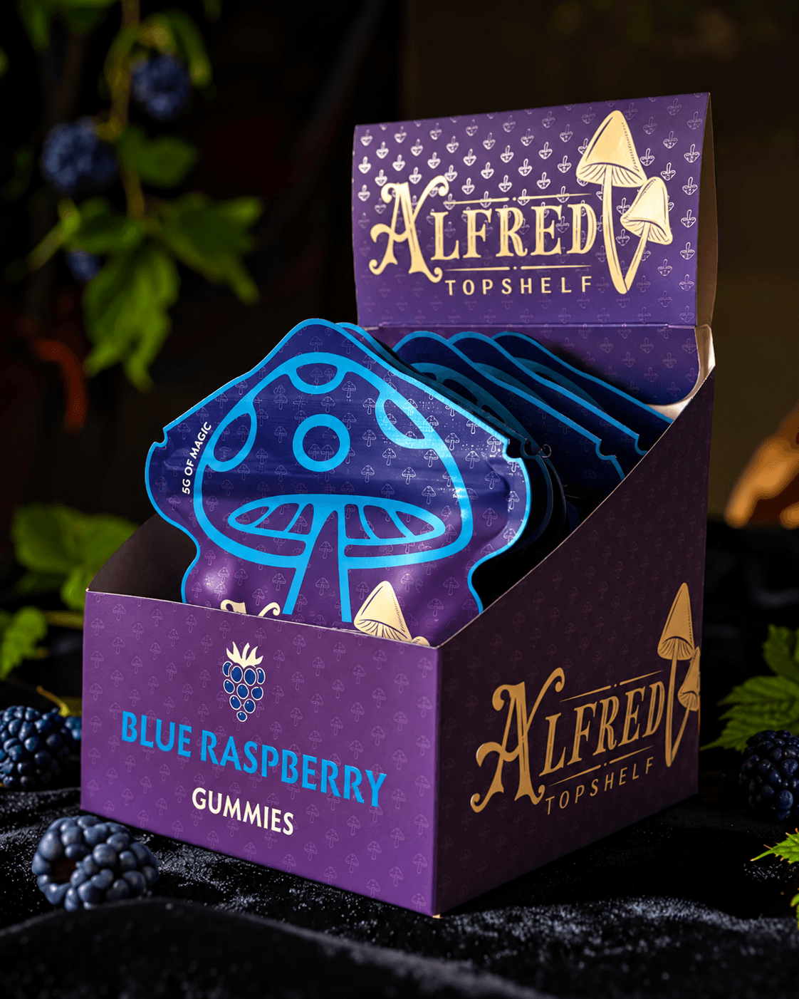 Blue Raspberry Gummy Display Box